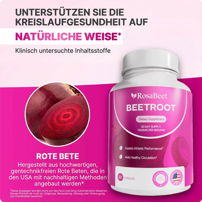 Rosabeet Rote-Bete-Kapseln für bessere Durchblutung und Vitalität*